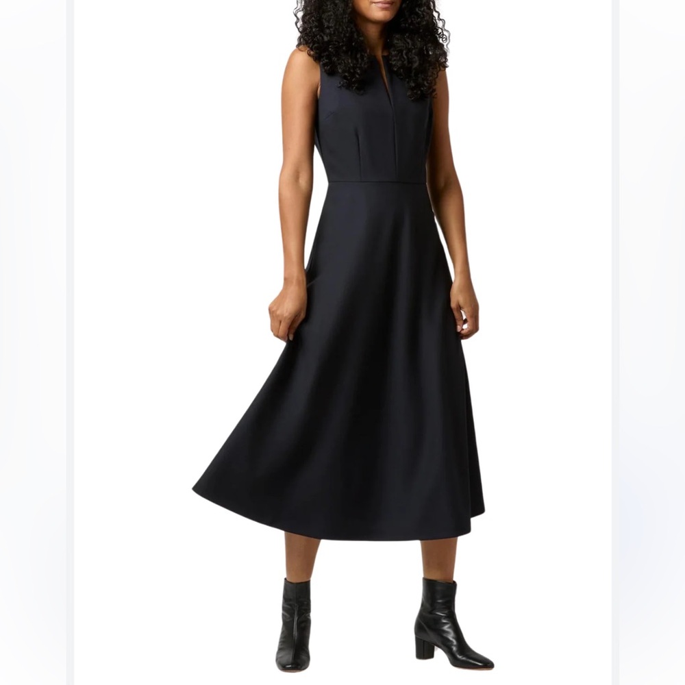 ANN MASHBURN Elodie Dress Elegant Navy Midi Dress MSRP $550 NWT Size‎ 0